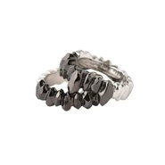 Spike Teeth Ring (Black&Silver) ($139.53 USD)