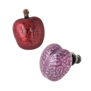 Apple & Brain Pierced Earrings (Set) ($102.32 USD)