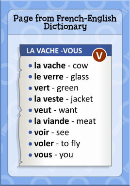 Page from French-English Dictionary