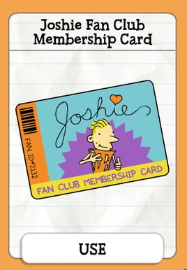 Joshie Fan Club Membership Card
