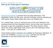 Suit up for Poptropica's birthday