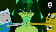 S4e26 finnandjakesqueezingEmeraldPrincess'head