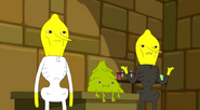 S5e9 the Lemongrabs standing in front of Plop-Top