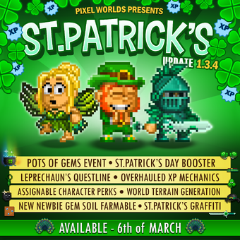 St Patrick S Event Pixel Worlds Wiki Fandom You've finished the pixel character. st patrick s event pixel worlds wiki