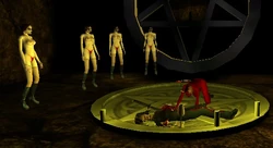 A group of demons watching the demon that possessed .