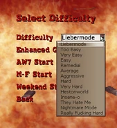 AWP's Difficulty menu. Note the differences at the bottom.
