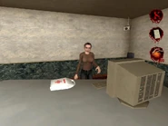 Woman selling Medkits in Fee of America bank on Thursday.