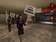 HAAT protestors' picket signs.