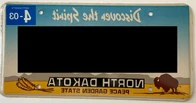 A real North Dakota license plate. Please note that the serial number has been censored and the image has been flipped to be equal of that of the screenshot.