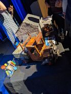 The Shopper-Bot 3000's model on display at the Puppet Masters Animation Conference at the Waterside Arts Centre in 2021 (behind Ted's Lorry).