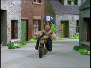 Peter driving his motorbike