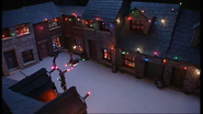 Some of the houses with Christmas decorations