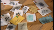 Granny Dryden's name cameo on a letter in Postman Pat and the Greendale Rocket (Top right)