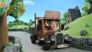 Ted, Mrs. Goggins and Bonnie in Ted's Lorry