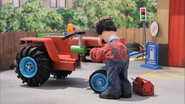 Ted fixing the Red Tractor