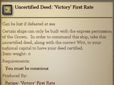 Uncertified Deed: 'Victory' First Rate