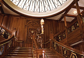 Grand staircase leading to executives area.