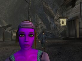 Kat being awesome with purple skin.