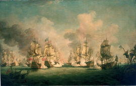 A Fleet engaged in Naval Warfare.