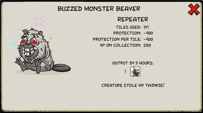 Buzzed monster beaver