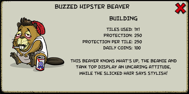 Buzzed hipster beaver