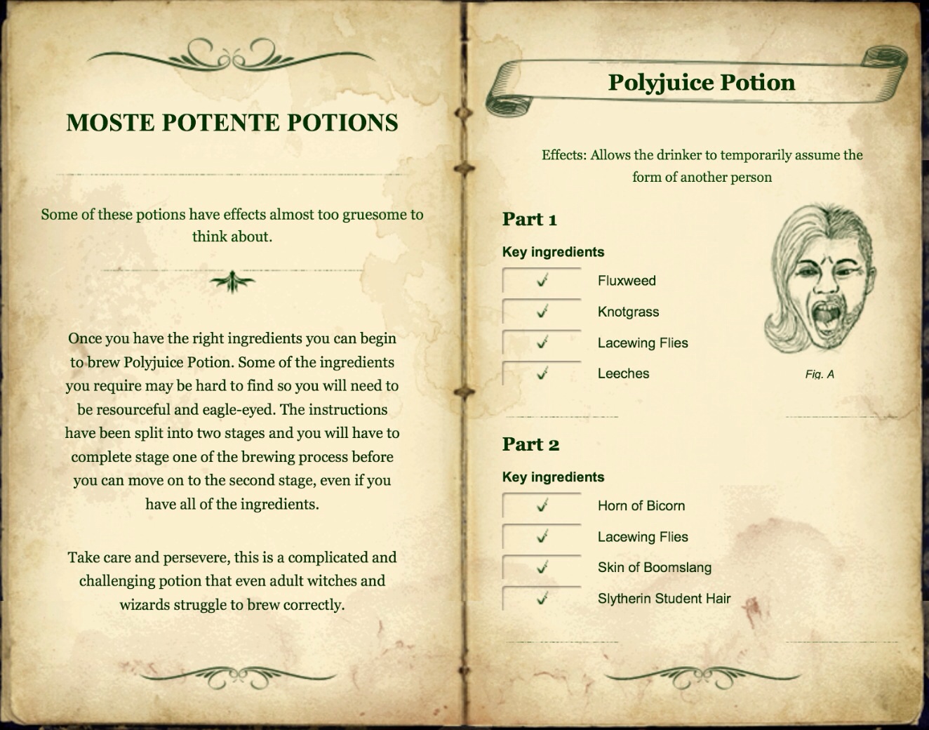 harry potter potion recipes