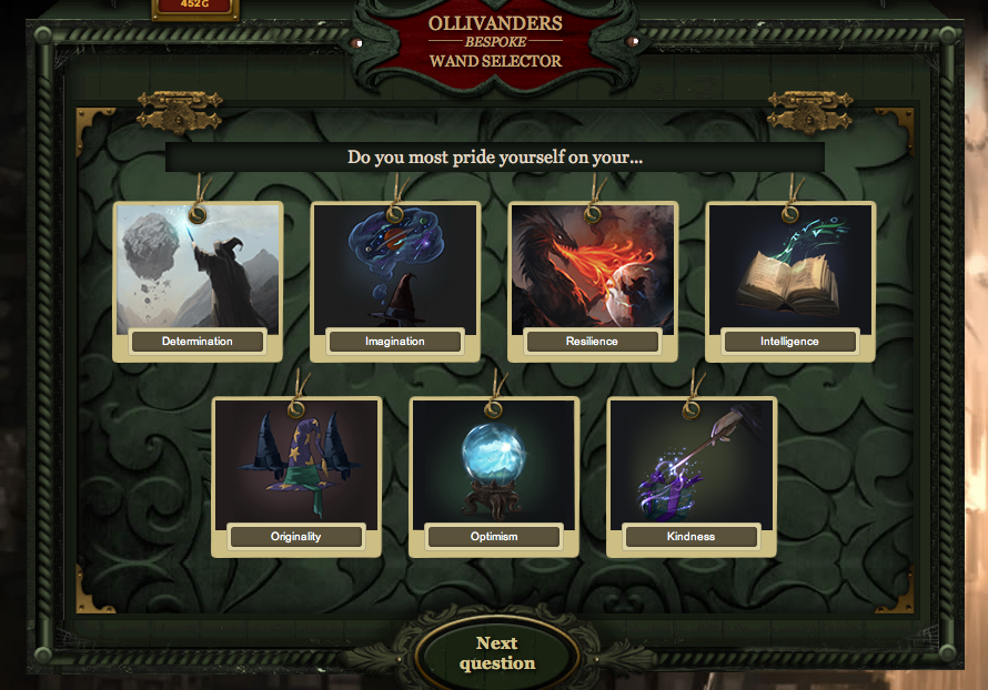 Pottermore wand quiz