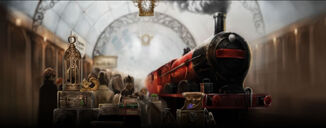 Platform Nine and Three-Quarters at the start of the Hogwarts school year