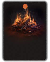 A crackling log fire