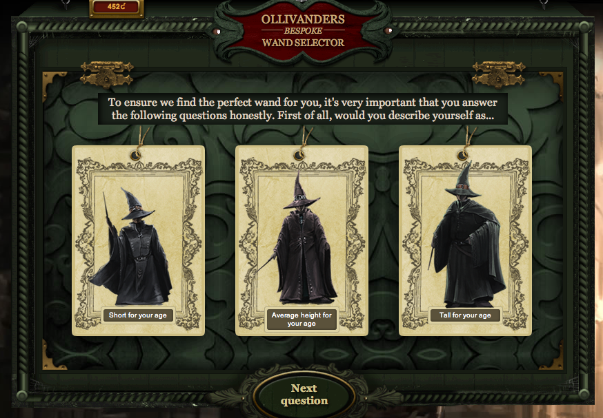 This is how the Pottermore wand quiz works. : r/Pottermore