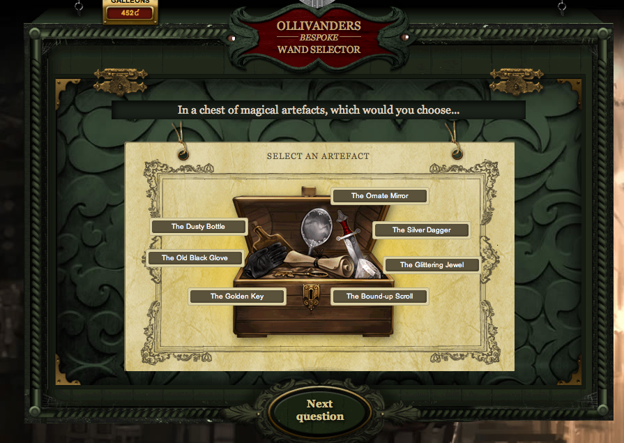 Ollivanders Bespoke Wand Selector, Pottermore Wiki