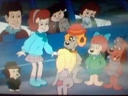 Mr. Peck(left) and Sally and Sammy(inside car)