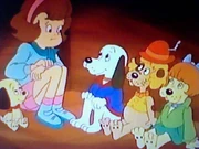 The Pound Puppies and Holly hide inside Katrina's model
