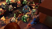 The army feeling humble for Bearbarian after they're defeated by him.