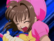 By using the Power on herself, Sakura Kinomoto (Cardcaptor Sakura) gains enough strength to knock out the Fight with a single blow.