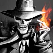 Skulduggery Pleasant (Skulduggery Pleasant) conjuring a flame.