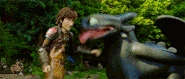 Hiccup and Toothless (HTTYD) Embrace.gif (2.63 MB) Hiccup and Toothless (How to Train Your Dragon) have a strong bond with each other. Hiccup himslef is also known as the Dragon Master, capable of training even the most aggressive and difficult ones.