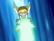 Erujo (Zatch Bell!) using the Biraitsu spell to fire an energy beam.