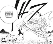 Eliza Faust (Shaman King) wielding a halberd with a razor attached, similar to an ax, with great dexterity and can cleave through normal material via Oversoul.