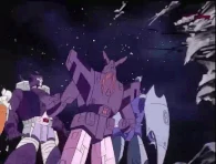 Scattershot assumes his Cannon Mode to attack the Terrorcons.gif (6.18 MB) Scattershot (Transformers: Generation 1) can turn from his robot mode into his flying vehicle mode and also has a cannon form for combat.