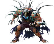 After using Super Mutagen to regain his strength, Oroku Saki/Shredder (Teenage Muntant Ninja Turtles 2012) mutated into a monster of muscles and blades, becoming the Super Shredder.