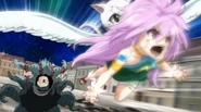 Wendy Marvell (Fairy Tail) uses Sky Dragon's Crushing Fangs to kill Historia Ezel.