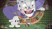 King Dice (Cuphead) can give health to the player, Summon enemies or just change the stage and it's boss entirely.