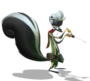 As a skunk, Cyrille Le Paradox (Sly Cooper: Thieves in Time) secreted a natural odor from his tail. The smell was so bad that all his henchmen wore gasmasks to protect themselves from his stench.