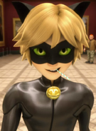 Possessing Cat Noir's appearance, voice and "Cataclysm" ability, Copycat (Miraculous Ladybug) also weilds an identicle staff with similar proficiency.