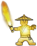 The First Spinjitzu Master (Lego Ninjago: Masters of Spinjitzu) wield the Golden Power, which was passed to his grandson Lloyd.