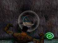 Raziel (Legacy of Kain) preparing a telekinetic force projectile.