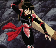 When Sango (InuYasha) was given a Shikon Jewel shard by Naraku. It negated her ability to feel pain, to the extent she did not even notice the near fatal blood loss she was suffering at the time.