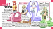Various sub-species of lamia (Monster Musume)