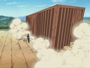 Tenzo/Yamato (Naruto) using his "Four Pillar Prison Technique" to create a wooden prison.